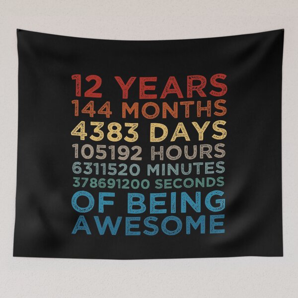 Item preview, Kids 12th Birthday 12 Years Old Vintage Retro 144 Months Boys And Girls designed and sold by pedrored369.