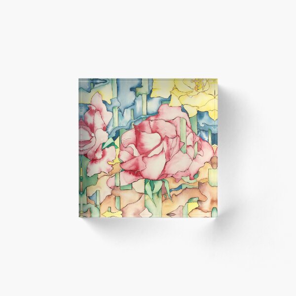 Rose Garden Acrylic Block