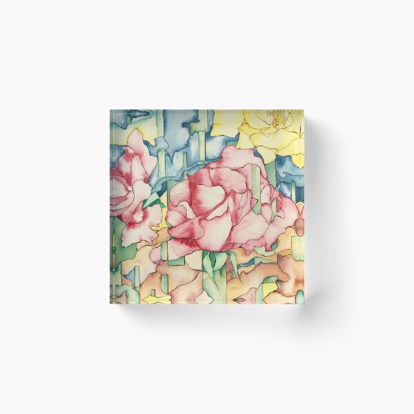 Rose Garden Acrylic Block