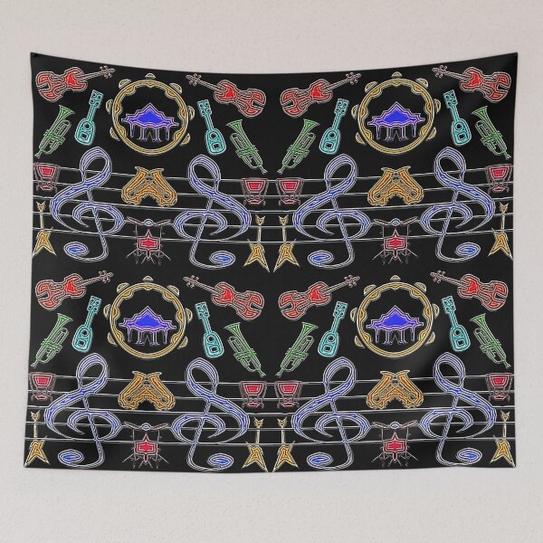 Item preview, FUNNY ABSTRACT MUSIC INSTRUMENTS PATTERN - JAZZ CLASSIC INSTRUMENTS ORCHESTRA. designed and sold by Ralek.