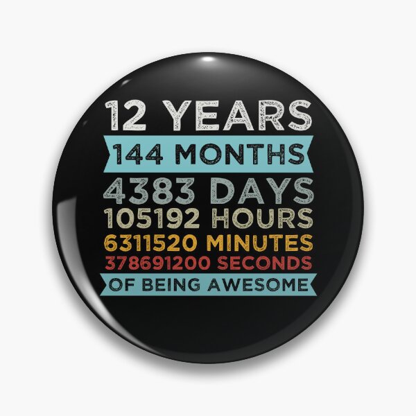 Item preview, Cute Kids 12th Birthday 12 Years Old Vintage Retro 144 Months Boys And Girls designed and sold by pedrored369.