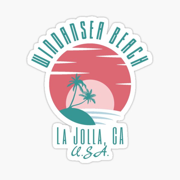 Item preview, Rétro années 80 Windansea Beach La Jolla Californie États-Unis - Texte vert pastel designed and sold by TimelessLocales.