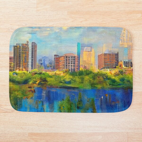 Item preview, Raleigh North Carolina Skyline Oil Painting by AI. - US Cityscape designed and sold by AIArtWizard ⭐⭐⭐⭐⭐.