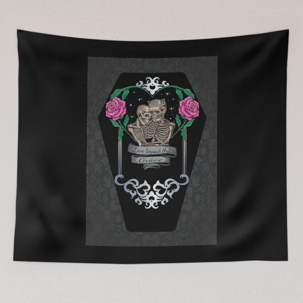Item preview, Love Beyond the Grave Skeletons in Love Coffin designed and sold by MadamCorasEmp.