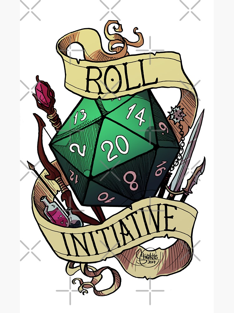 Roll Initiative Magnet for Sale by Steve Stivaktis