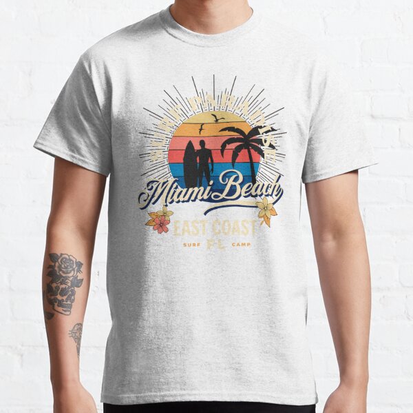  Miami Beach Florida Summer Time T-Shirt : Clothing