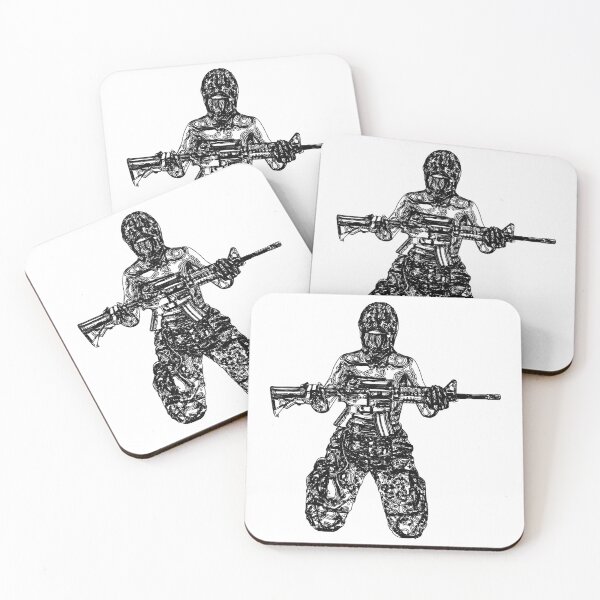 Item preview, Military girl with AR15 M4 designed and sold by pixeldizajn.