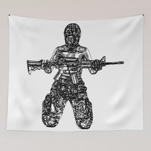 Item preview, Military girl with AR15 M4 designed and sold by pixeldizajn.