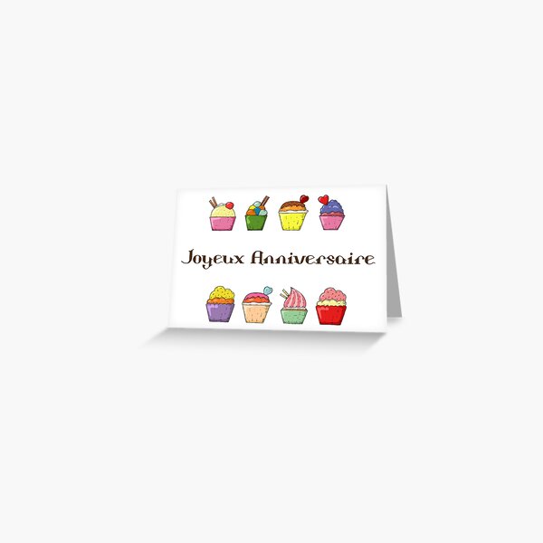 Item preview, French birthday card with text in french (carte d'anniversaire joyeux anniversaire) designed and sold by Pommallina.