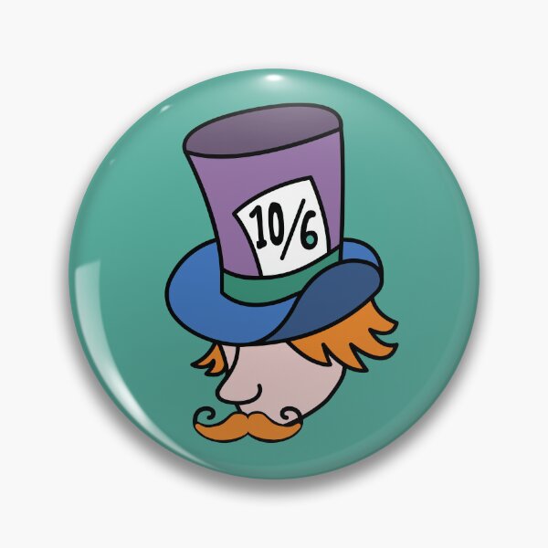 Item preview, Mad Hatter Cute Kawaii Funny Steampunk Alice in Wonderland Design With Top Hat and Curly Mustache designed and sold by SteamParliament.