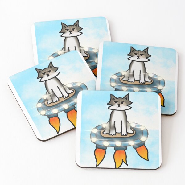 Item preview, spaceship cat designed and sold by ham-samwich.