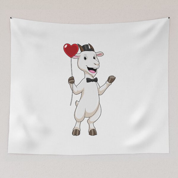 Item preview, Goat as Groom with Heart Balloon designed and sold by Snabdesign84.