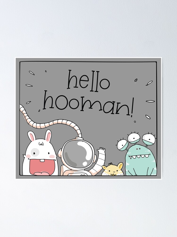 Hello Hooman Dark Gray Color Background Poster For Sale By Colorboxes Redbubble 8169