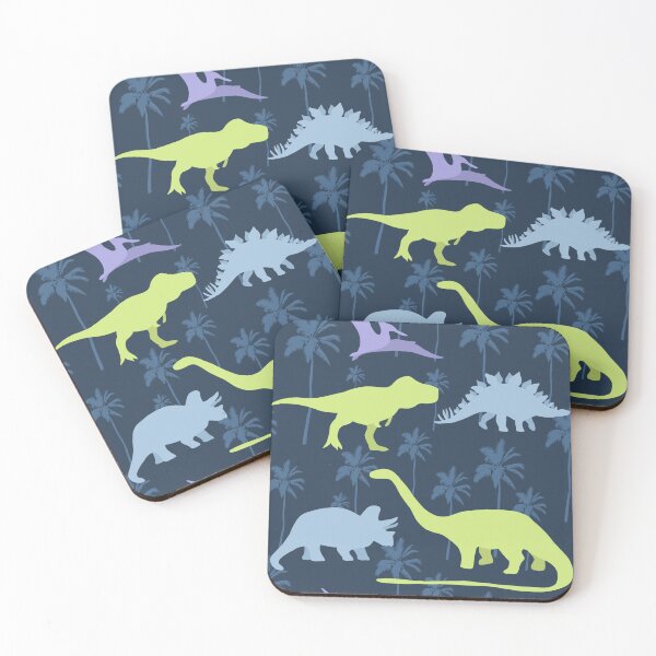 Item preview, Dinosaur pattern on navy blue designed and sold by Quick Brown Fox Canada.
