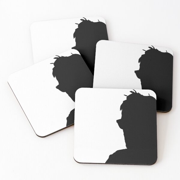 Item preview, Silhouette of a Man Looking Left With Glasses Shadow Figure Messy Hair designed and sold by TeachUrb.