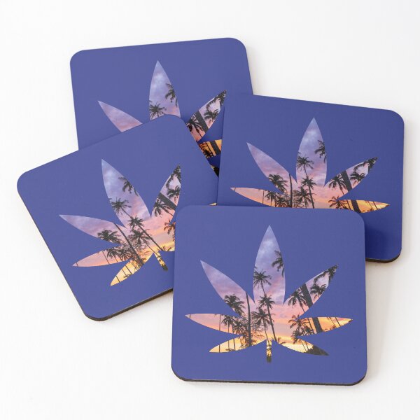 Item preview, Weed Leaf Beach at Summer Purple Sunset Pattern - For Stoners/Smokers 420/Weed/Marijuana/Cannabis/Pot Lovers designed and sold by SteamParliament.