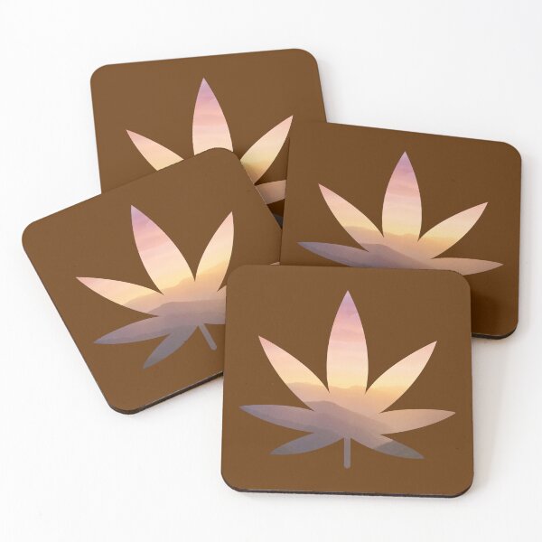 Item preview, Weed Leaf Mountains at Summer Sunset Pattern - For Stoners/Smokers 420/Weed/Marijuana/Cannabis/Pot Lovers designed and sold by SteamParliament.