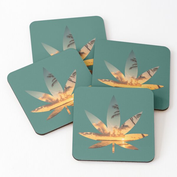 Item preview, Copy of Weed Leaf Beach at Summer Yellow Sunset Pattern - For Stoners/Smokers 420/Weed/Marijuana/Cannabis/Pot Lovers designed and sold by SteamParliament.
