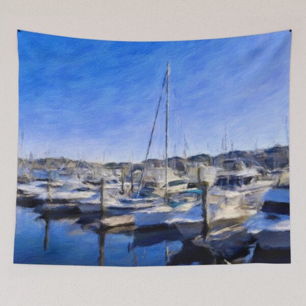 Item preview, Boats on the Blue Water Bay designed and sold by Pamela Storch.