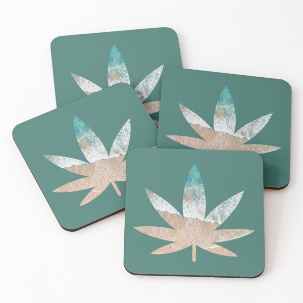 Item preview, Weed Leaf Beach at Summer Ocean Wave Pattern - For Stoners/Smokers 420/Weed/Marijuana/Cannabis/Pot Lovers designed and sold by SteamParliament.