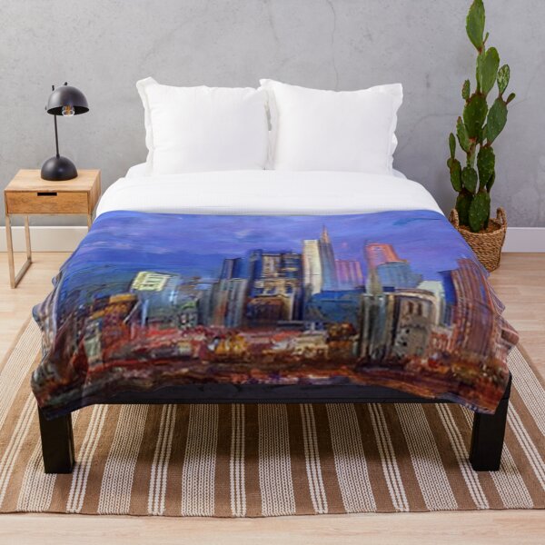 Item preview, Topeka Kansas Skyline Oil Painting by AI. - US Cityscape designed and sold by AIArtWizard ⭐⭐⭐⭐⭐.