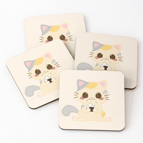 Item preview, Munching Cat with Onigiri designed and sold by takenoko-3.
