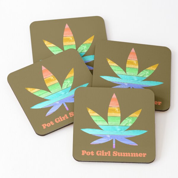 Item preview, Pot Girl Summer Weed Leaf Wood Pastel Rainbow Pattern - For Stoners/Smokers 420/Weed/Marijuana/Cannabis/Pot Lovers designed and sold by SteamParliament.