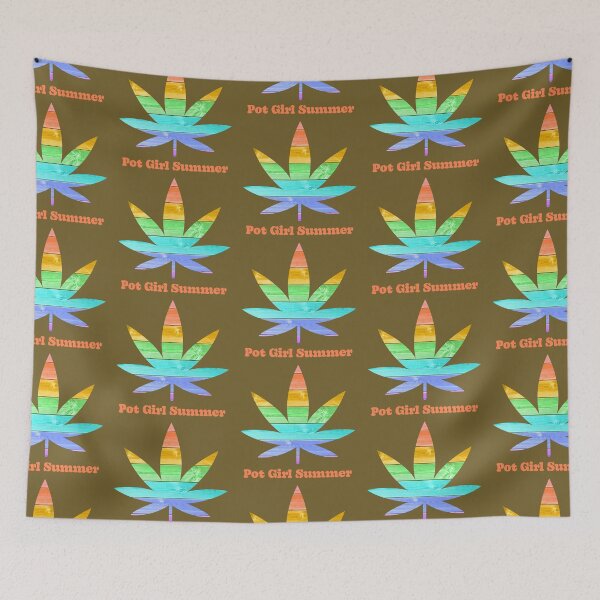 Item preview, Pot Girl Summer Weed Leaf Wood Pastel Rainbow Pattern - For Stoners/Smokers 420/Weed/Marijuana/Cannabis/Pot Lovers designed and sold by SteamParliament.
