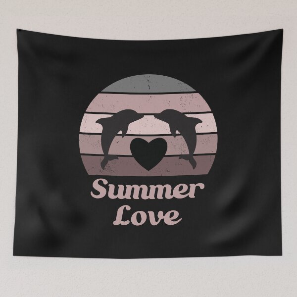 Item preview, Dolphin Vintage Sunset Summer Love designed and sold by HappyLifeCreate.