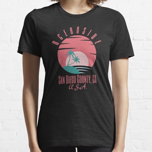 Item preview, Retro Eighties Oceanside San Diego County California U.S.A.- Pastel Red Text designed and sold by TimelessLocales.