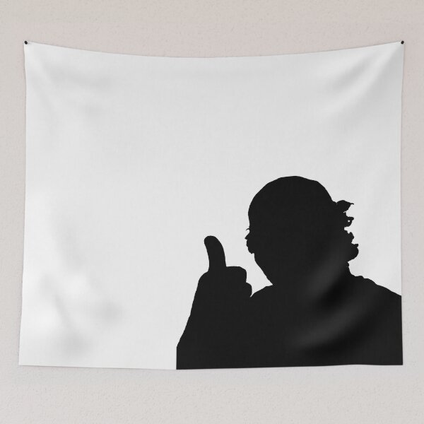 Item preview, Silhouette of a Man Giving A Thumbs Up From the Shadows Solid Black designed and sold by TeachUrb.