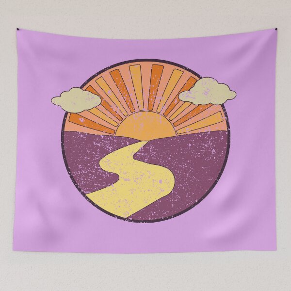 Item preview, Sunset and Winding River Distressed Retro designed and sold by MindfulMeta.