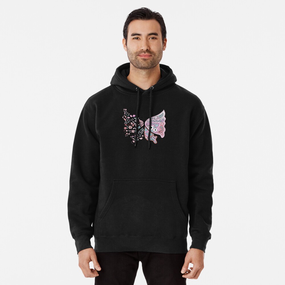 Butterfly and Flowers Pullover Hoodie for Sale by HappyLifeCreate Redbubble