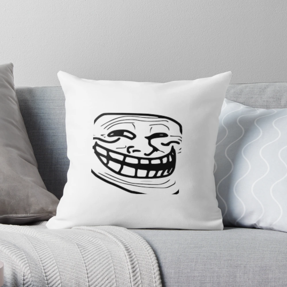 Humor Pillow Sham Cartoon Style Troll Face Guy for Annoying Popular Artful  Internet Meme Design, Decorative Standard King Size Printed Pillowcase, 36  X 20 Inches, Black and White, by Ambesonne 
