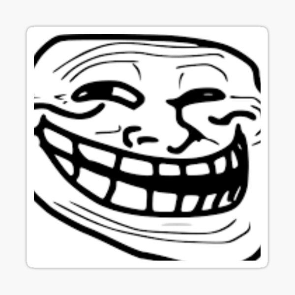 Trollface Sticker SMALL (66x55mm) meme coolface Troll Face