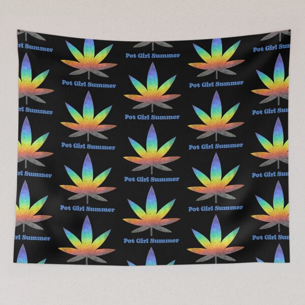 Item preview, Pot Girl Summer Weed Leaf Holographic Rainbow Pattern - For LGBTQIA Stoners/Smokers 420/Weed/Marijuana/Cannabis/Pot Lovers designed and sold by SteamParliament.