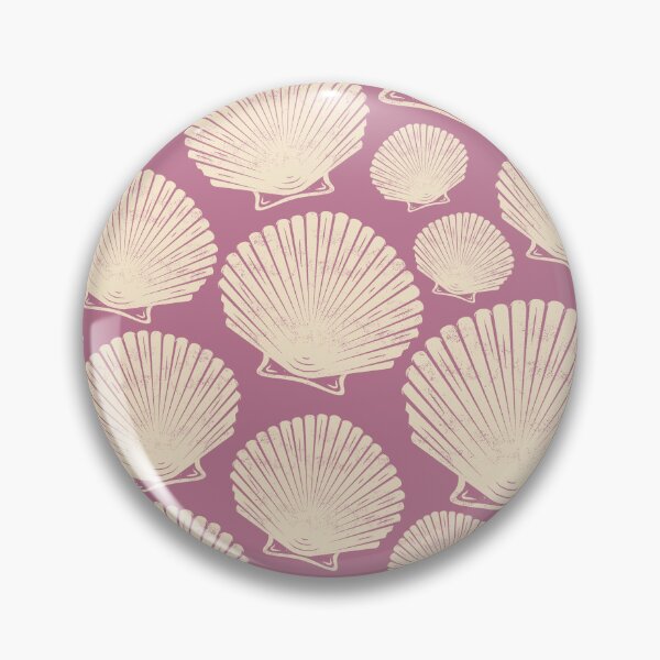 Item preview, Raspberry and cream seashells pattern designed and sold by Thegentleshop.