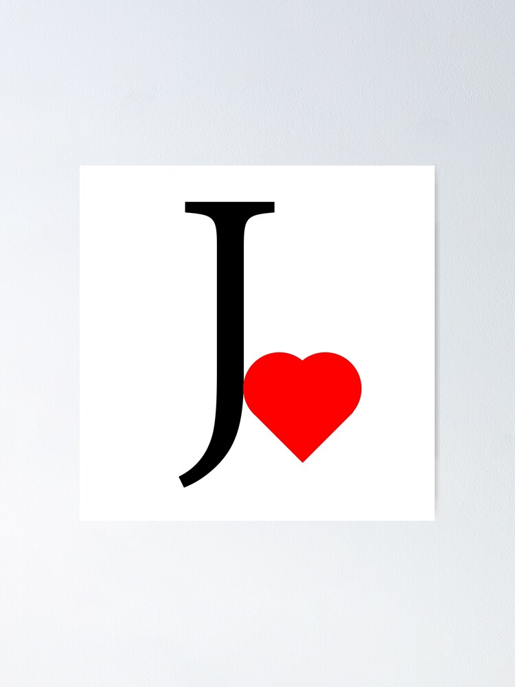 Initial Logo Letter JM With Heart Shape Red Colored, Logo Design