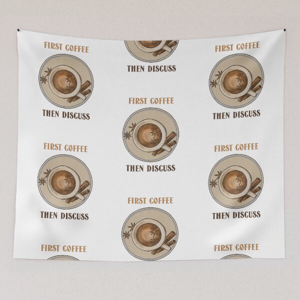 Item preview, First Coffee Then Discuss designed and sold by SwordsAndCharms.