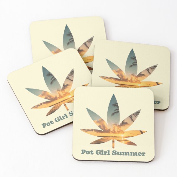 Item preview, Pot Girl Summer Weed Leaf Beach at Summer Yellow Sunset Pattern - For Stoners/Smokers 420/Weed/Marijuana/Cannabis/Pot Lovers designed and sold by SteamParliament.