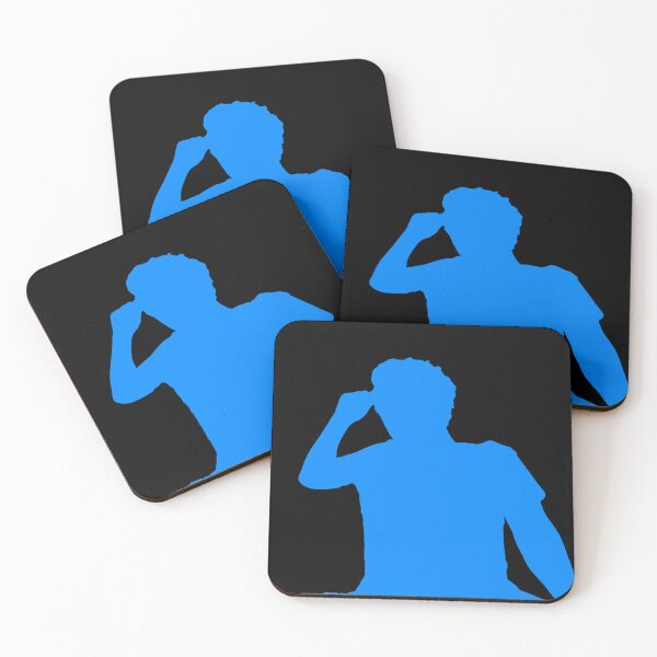 Item preview, Teachurb Black and Blue Sitting Looking Left Shadows Arms Open Silhouette Gamer Brand Streamer Blue designed and sold by TeachUrb.