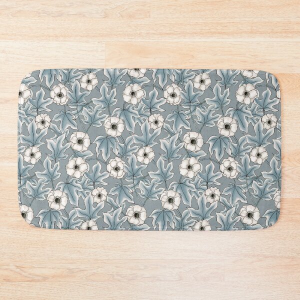 Item preview, Anemones and ivy leaves blue pattern designed and sold by RoseMaryWP.
