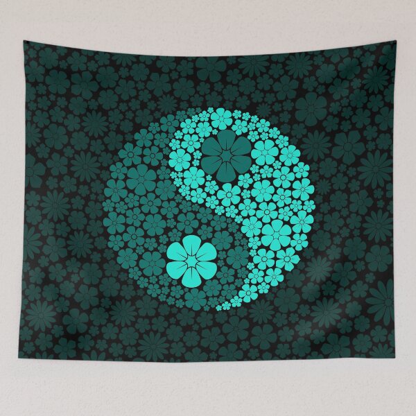 Item preview, Flores azules de Yin Yang designed and sold by JeffBartels.