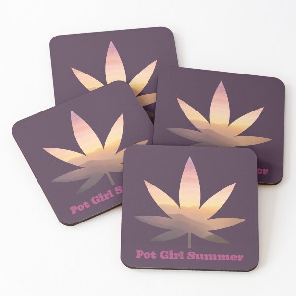 Item preview, Pot Girl Summer Weed Leaf Mountains at Summer Sunset Pattern - For Stoners/Smokers 420/Weed/Marijuana/Cannabis/Pot Lovers designed and sold by SteamParliament.