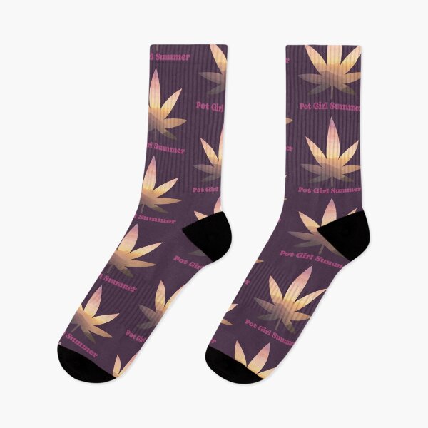 Item preview, Pot Girl Summer Weed Leaf Mountains at Summer Sunset Pattern - For Stoners/Smokers 420/Weed/Marijuana/Cannabis/Pot Lovers designed and sold by SteamParliament.