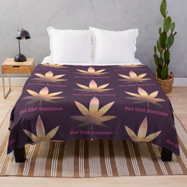 Item preview, Pot Girl Summer Weed Leaf Mountains at Summer Sunset Pattern - For Stoners/Smokers 420/Weed/Marijuana/Cannabis/Pot Lovers designed and sold by SteamParliament.