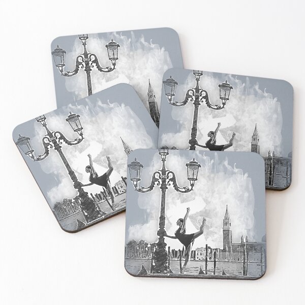 Item preview, Dancing by a triple lamppost In Venice Italy watercolor design designed and sold by M-Infinite.