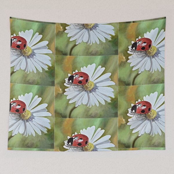 Item preview, Lady bug on daisy with green designed and sold by IneseEdwardsArt.