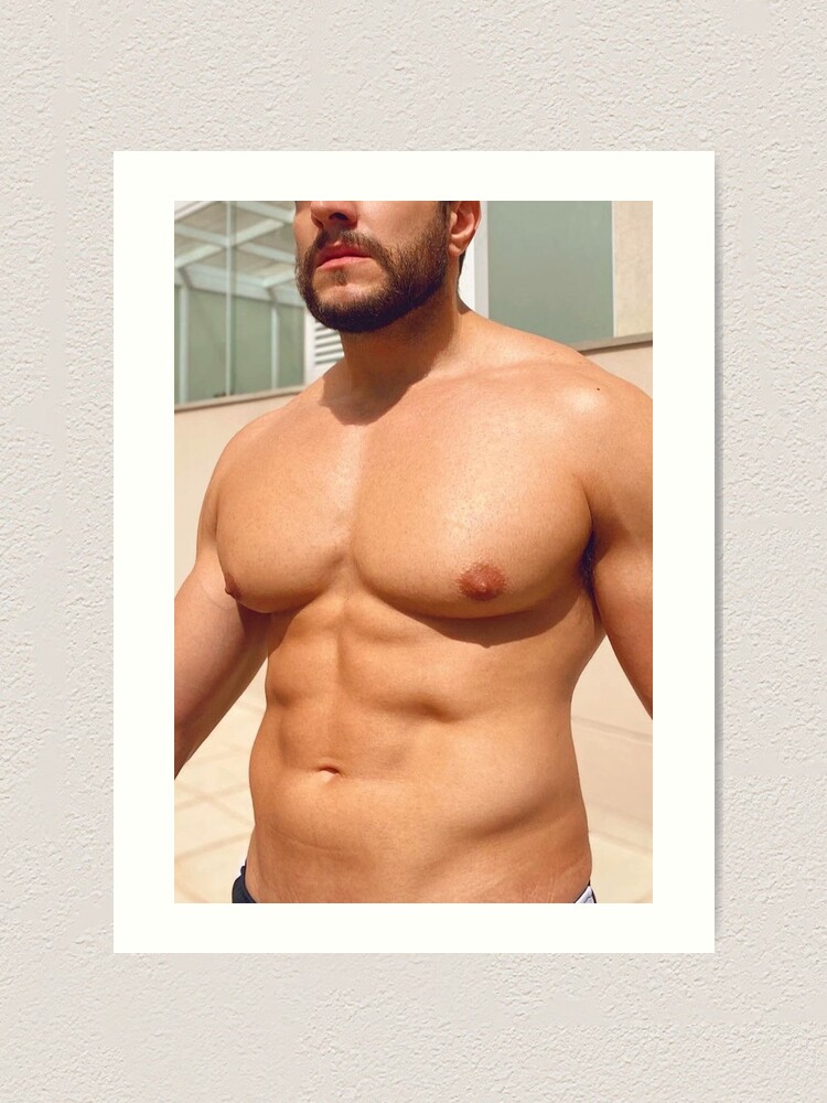Lámina artística «Chico masculino sexy con grandes abdominales y