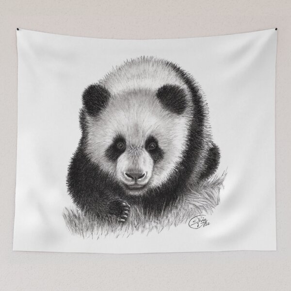 Item preview, Young panda walking, front view designed and sold by SylvieG18.